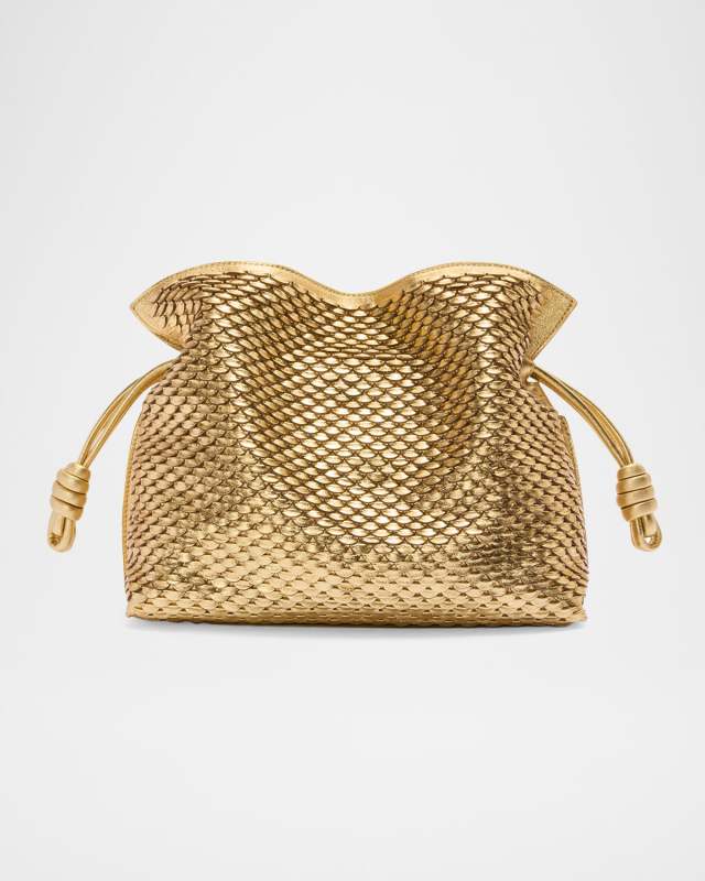 Flamenco Clutch Bag in Scales Metallic Leather